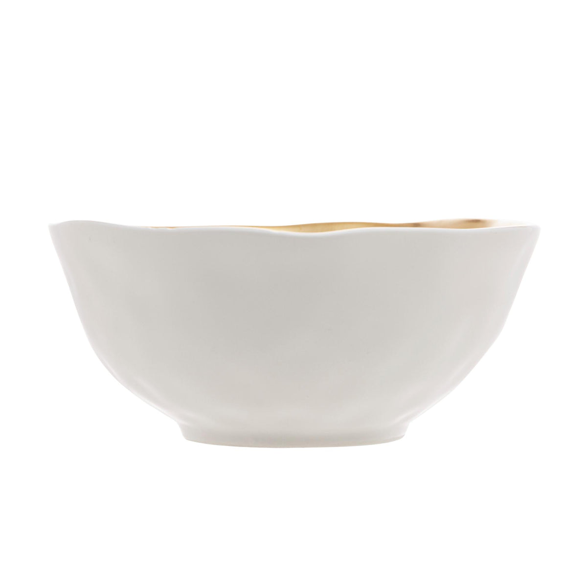 BOWL EM PORCELANA BRANCO C/ DOURADO | WOLFF DUBAI