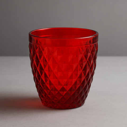 CJ. 06 COPOS DE VIDRO BICO DE ABACAXI | VERMELHO