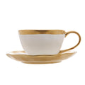 XÍCARA DE CHÁ EM PORCELANA BRANCO C/ DOURADO | WOLFF DUBAI