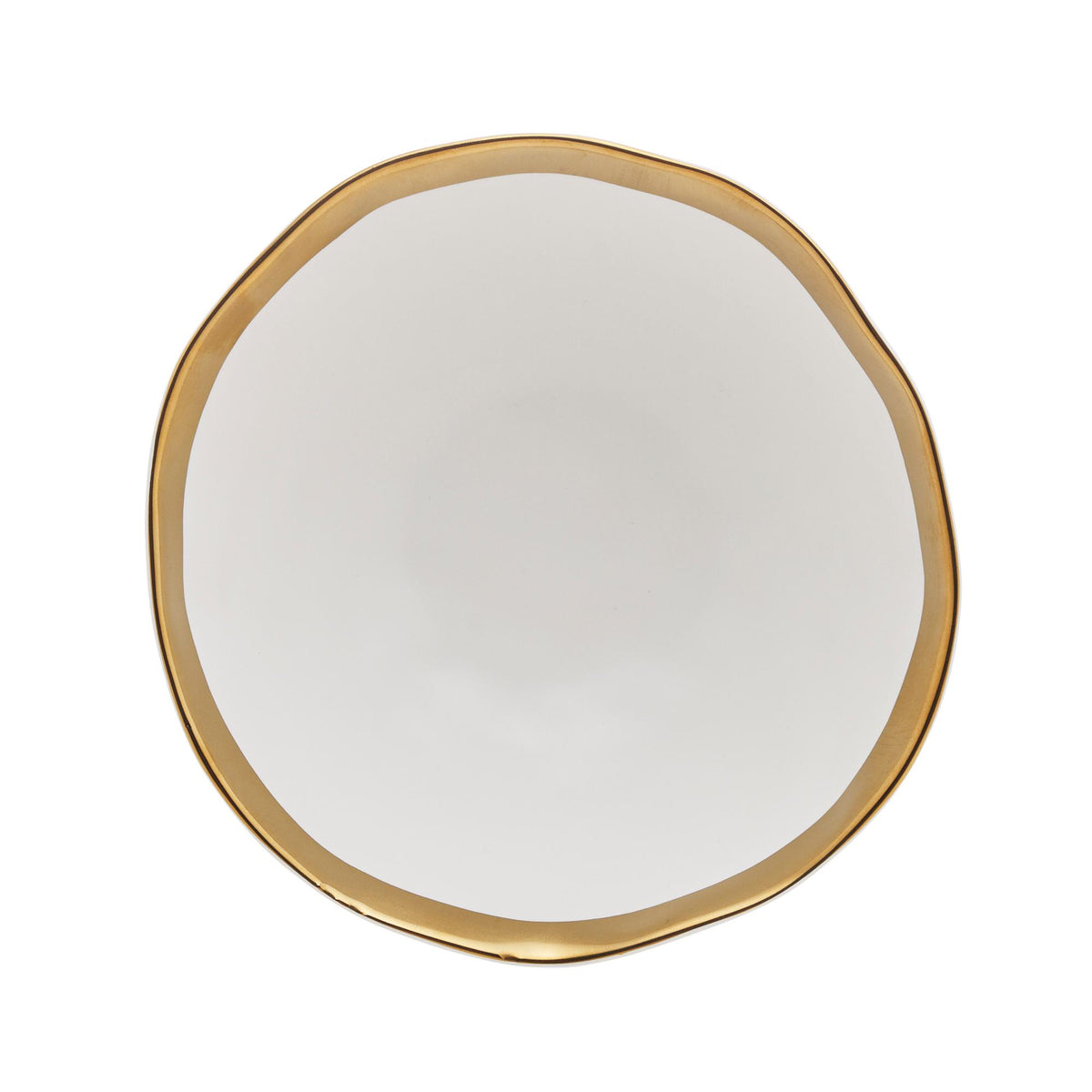 BOWL EM PORCELANA BRANCO C/ DOURADO | WOLFF DUBAI