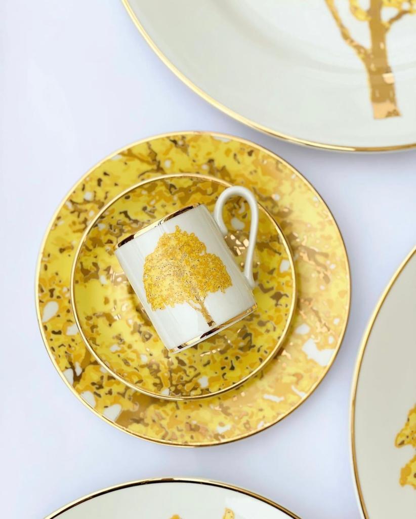XÍCARA DE CAFÉ C/ OURO 24K | IPÊ AMARELO
