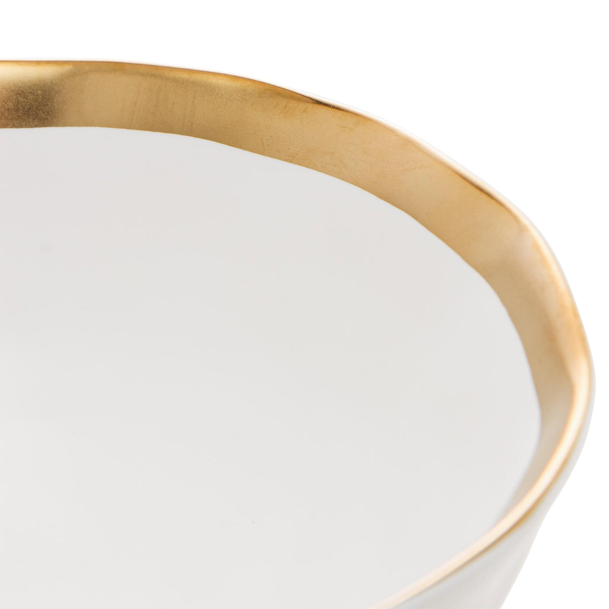 BOWL EM PORCELANA BRANCO C/ DOURADO | WOLFF DUBAI