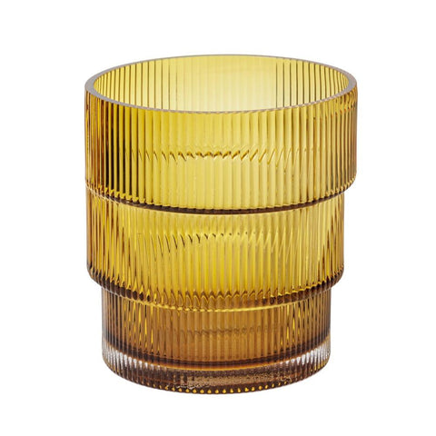 Vaso de vidro canelado | Âmbar